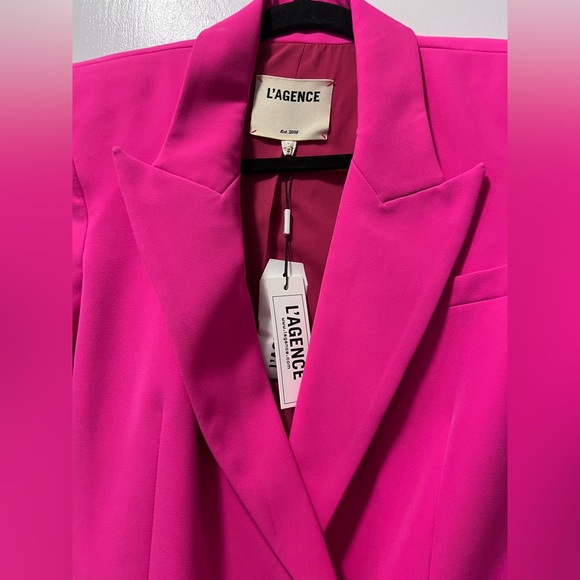 NWT L’AGENCE Marlee Blazer Dress, Hot Pink Rhodamine color, Size Small - Picture 7 of 8